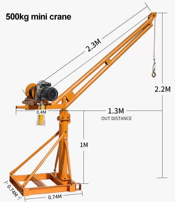 Khung cẩu quay 360° tải trọng 500kg