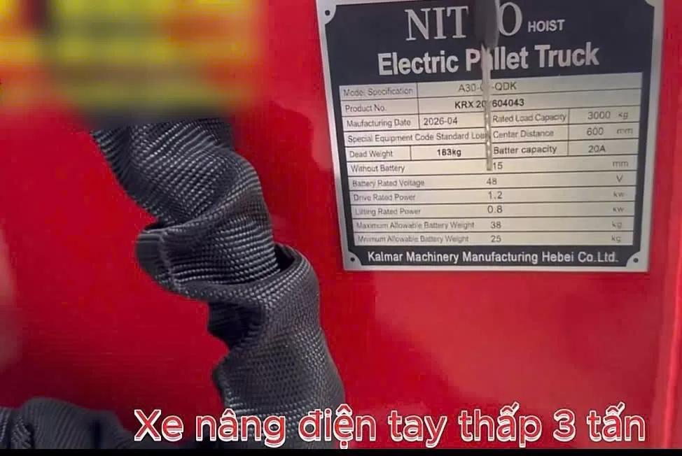 Xe nâng điện tay thấp NITTO 3 tấn