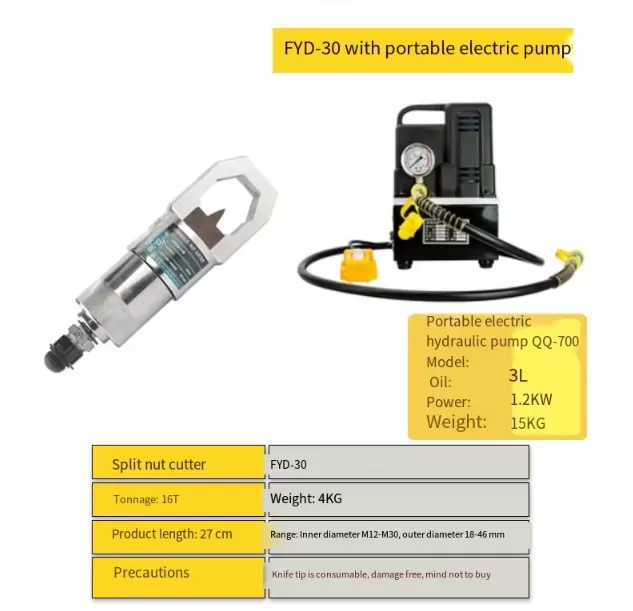 Đầu Cắt Đai Ốc Thủy Lực YD30 – Dụng Cụ Tách Đai Ốc