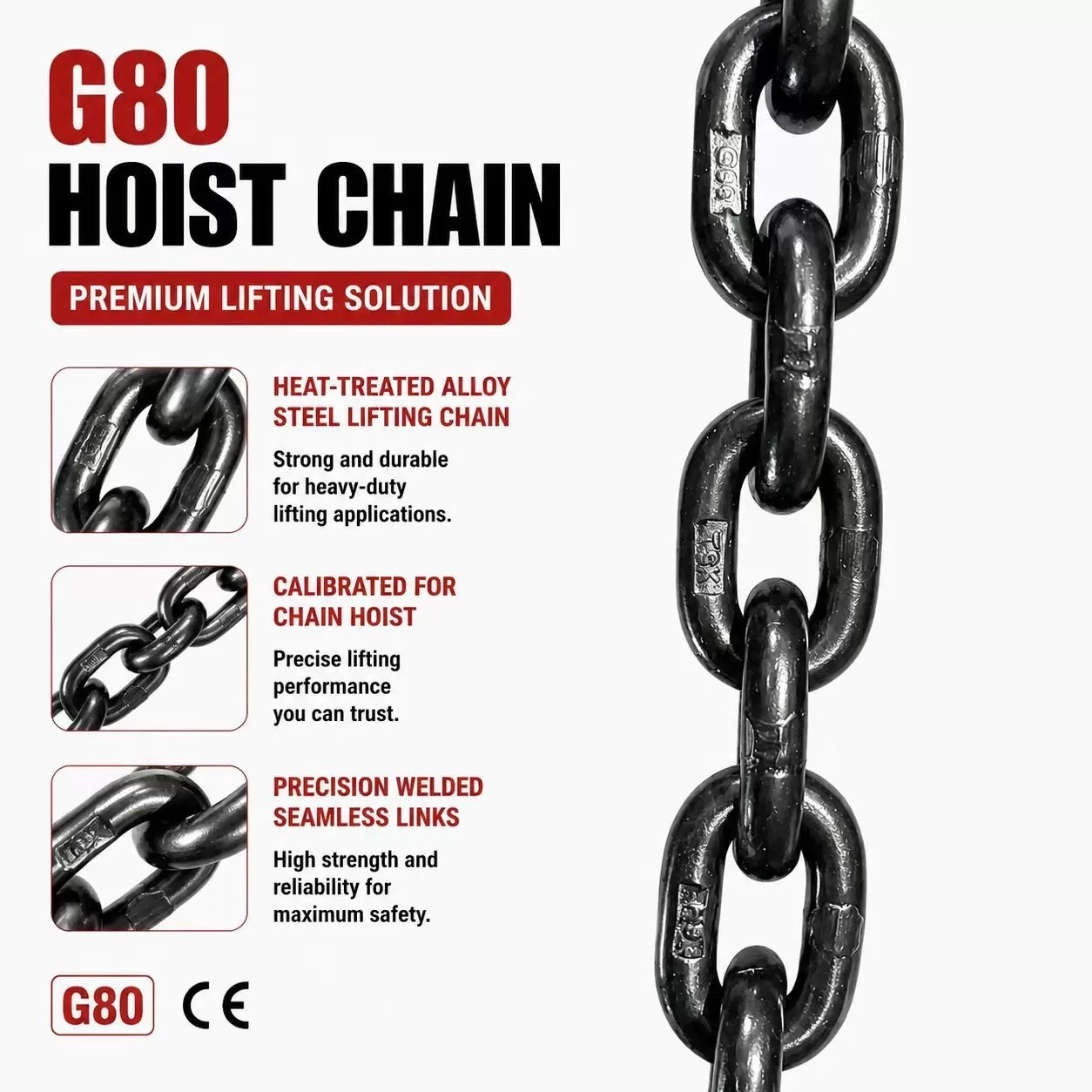 Xích đen G80 phi 6 8 10 12 14 16 18 giá tốt